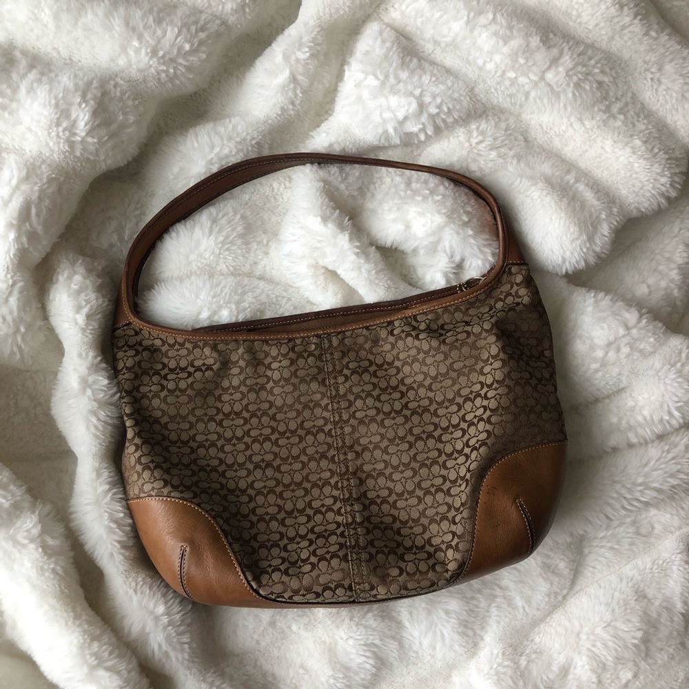 Coach monogram canvas shoulder bag